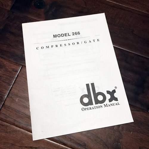 Dbx compressor gate 266 manual - compressor,